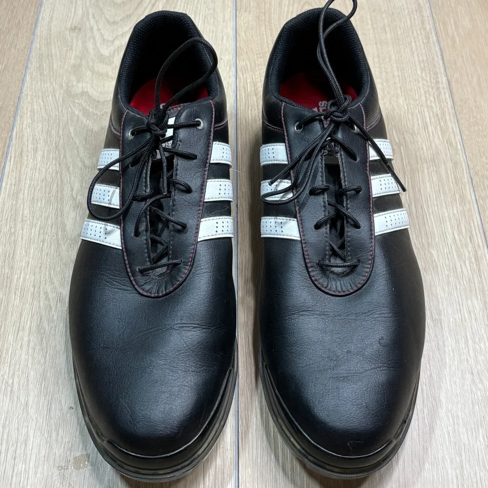 Adidas Tech Response Black White Leather Golf Shoes Men's Size 13 F33451